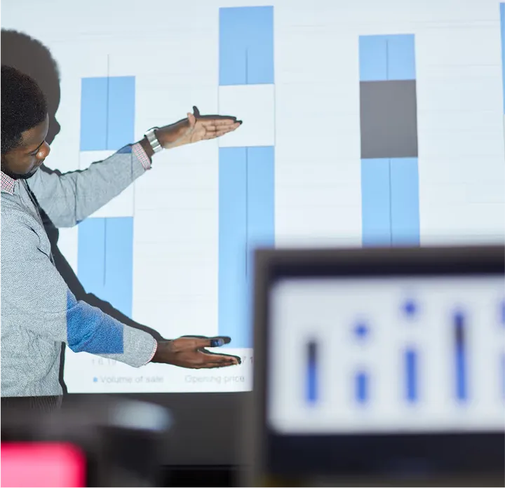 Analisi dati e dashboard su schermo